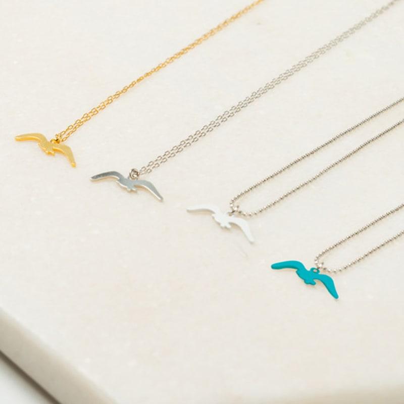 Lanterna Seagull Silhouette Necklace (4colors)
