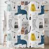 Funny Cute Puppy Animal Pattern Shower Curtain 180x 180cm, Kids Bathroom Decorative Shower Curtain Waterproof