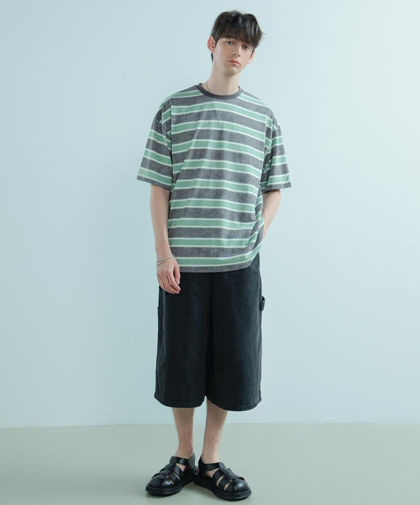 LOGSTORE Salt Washed Striped T-Shirt