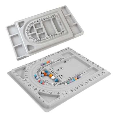 Resin Multi-functional DIY Necklace Tool Gray Flocked Bead Board Jewelry Design Tool Measuring Tool