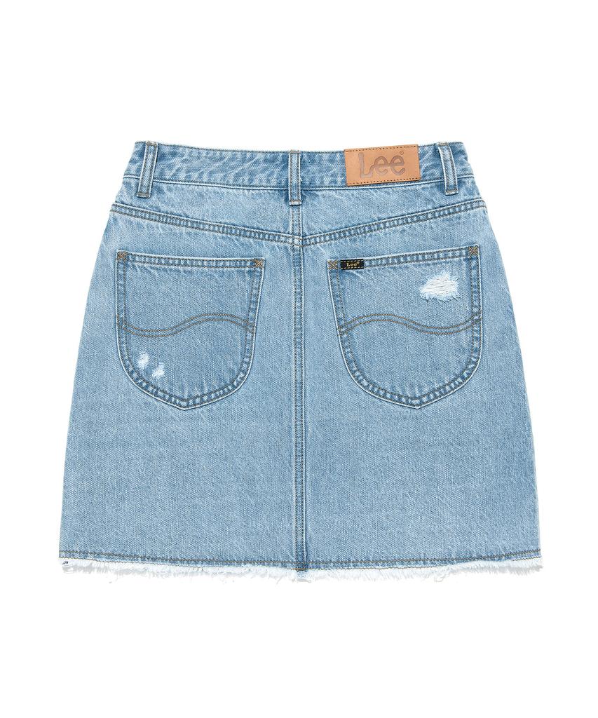 Lee Denim Damaged Mini Skirt Indigo Light