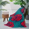 Rose flower-themed pattern Flannel printed blanket suitable for all seasons suitable for living room office sofa and travel