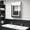LED Bathroom Mirror Cabinet Concrete Grey 50 x 13 x 70 cm