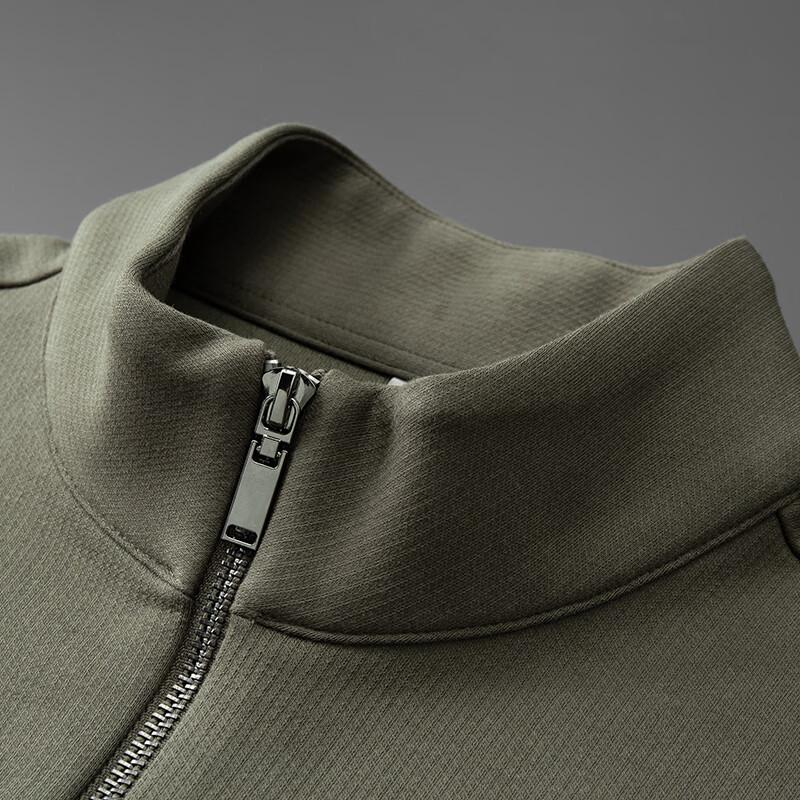 Dibenze Men's Plus Size Stand Collar Zip-Up Sweatshirt