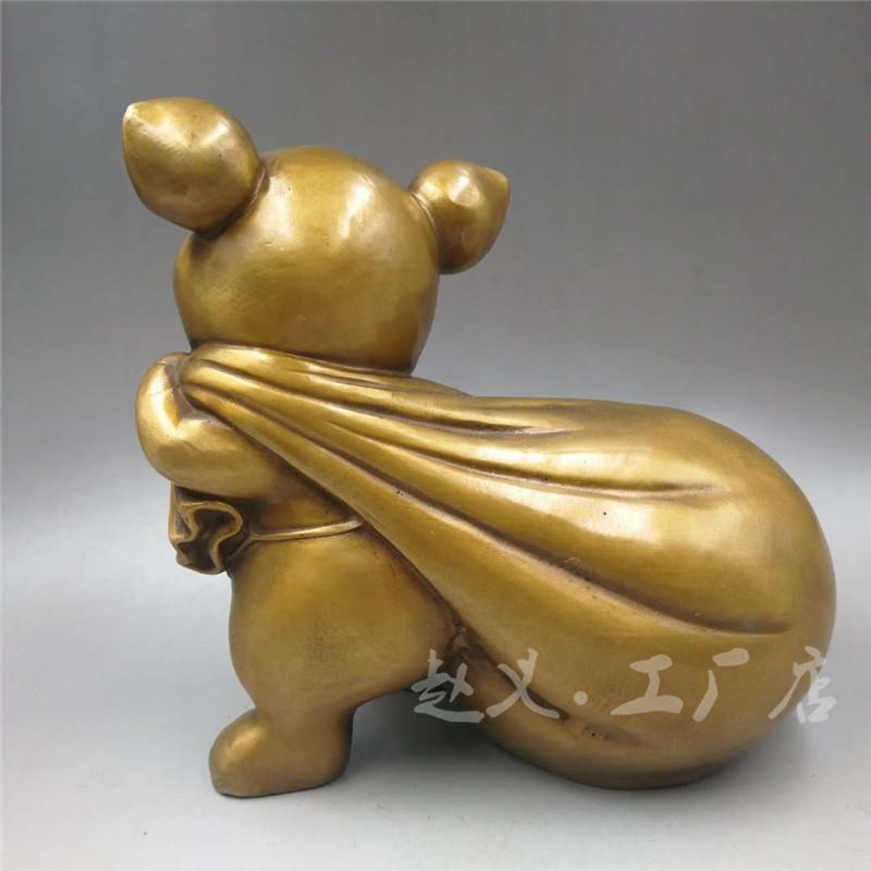 Figurine Lucky Bag Pig Antique Brass Home Decor Metal Ornament