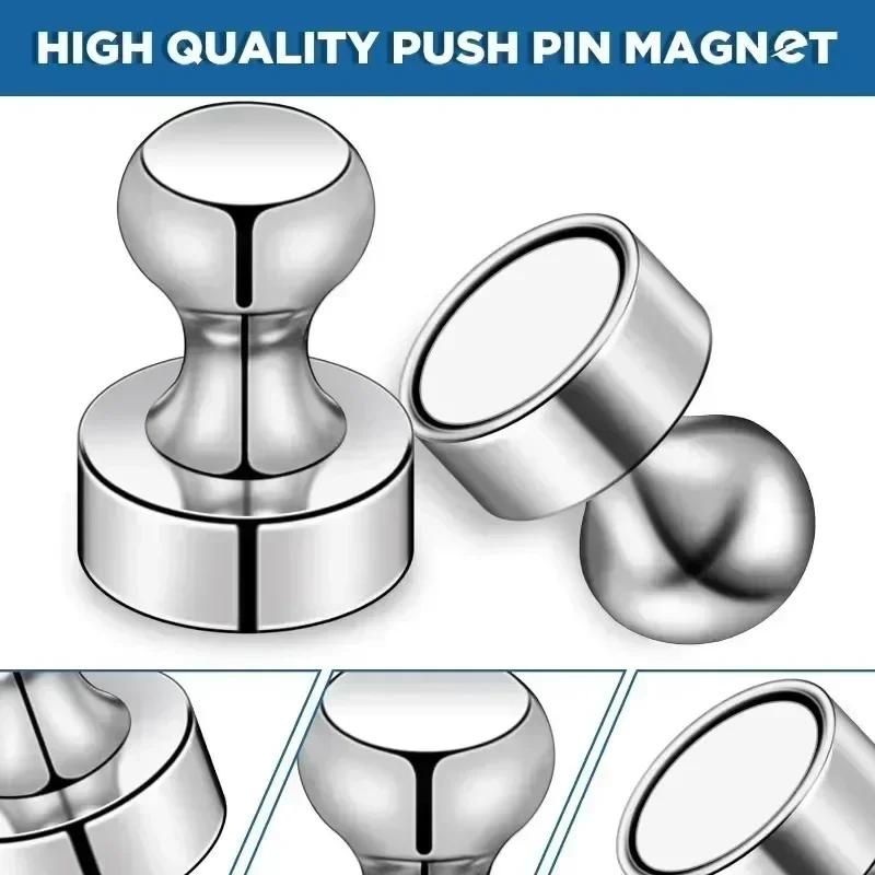 Small Metal Strong Magnetic Pushpins Whiteboard Fridge Magnet Sucker Thumbtack Power  Push Pins Office School Wholesale