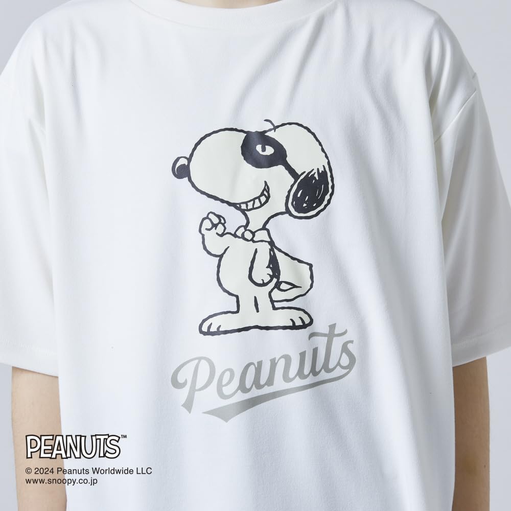 PEANUTS Recycled Polyester Marshmallow White [Mizuno] T-Shirt, Parent-Child Coordination, Snoopy, (B2MABY05)