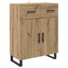 Highboard 2 pcs Artisan Oak Engineered Wood and Glass