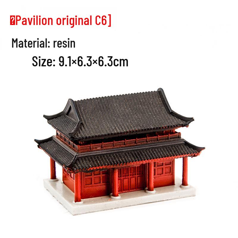 Ancient Architecture Bonsai Pavilion Ornament for Fish Tank and Aquaterrarium Landscaping