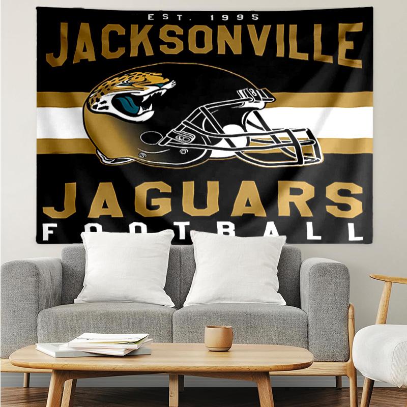 Jacksonville Jaguars logo Tapestry for Bedroom Aesthetic Classroom Tapestries Wall Hanging for Living Room Dorm Office,Ideal Creative Gift