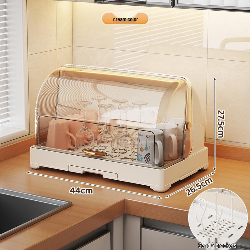 Baby Bottle & Dish Drying Rack with Dustproof Storage Box for Kitchen Countertops