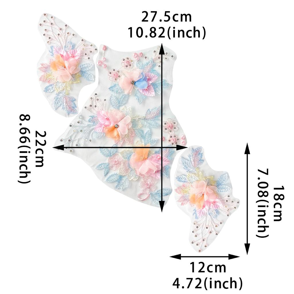 Stickerei Spitze Mesh Blumendekoration Antiker Kragen Cheongsam Hanfu Pferderock Kleidung Dekoration Spitzenaccessoires