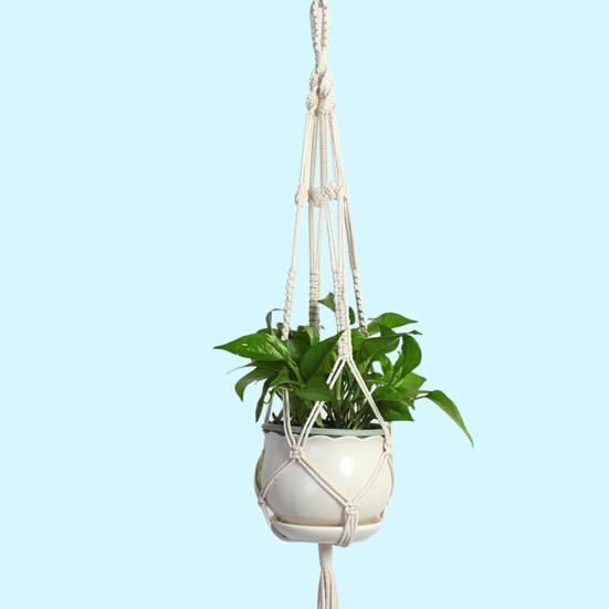 Ručně vyráběné Macrame Závěs na květináče Síťový košík na lano Domácí zahrada Výzdoba dvora