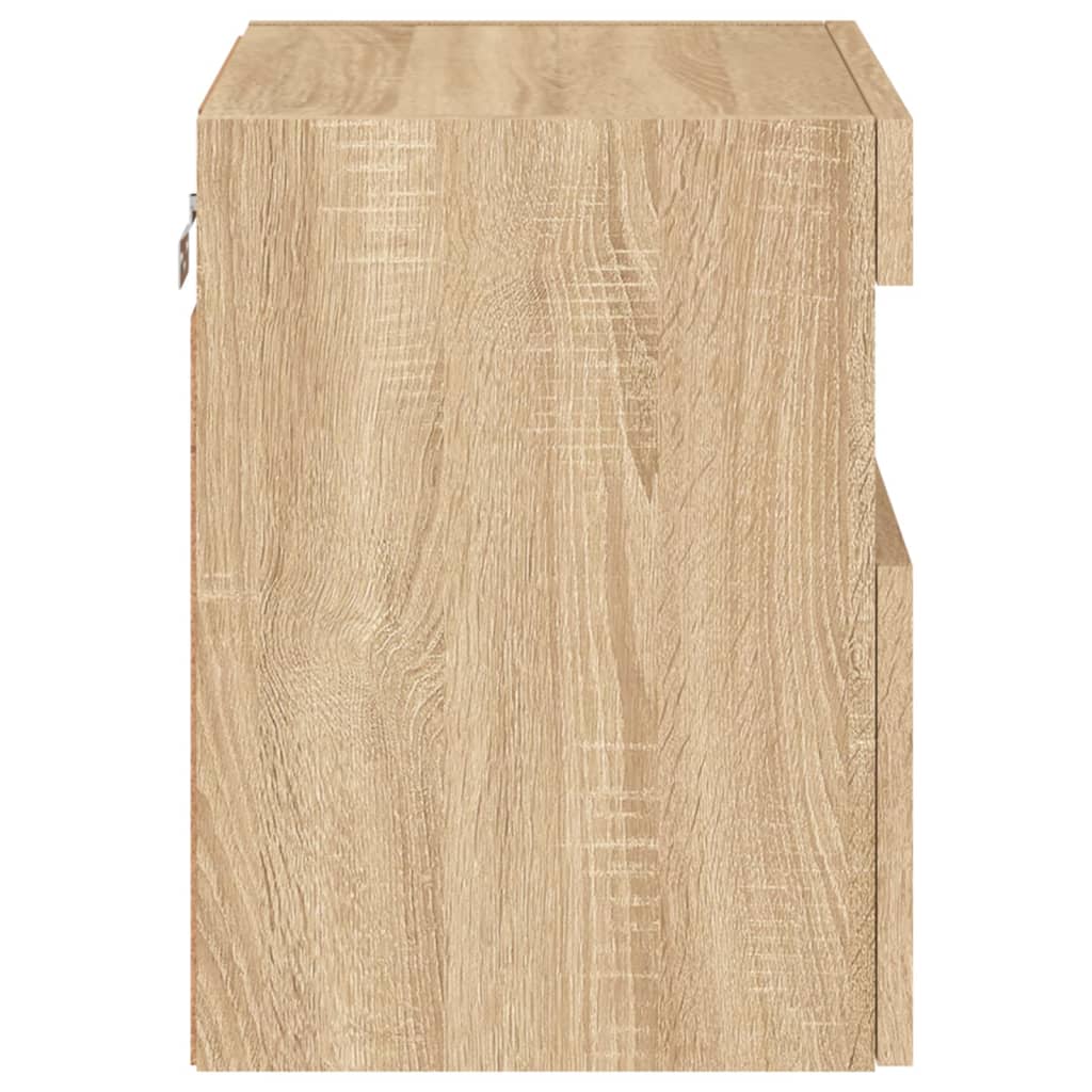 Wall Mounted TV Cabinet with LED Lights Sonoma Oak Finish 40 x 30 x 40 cm