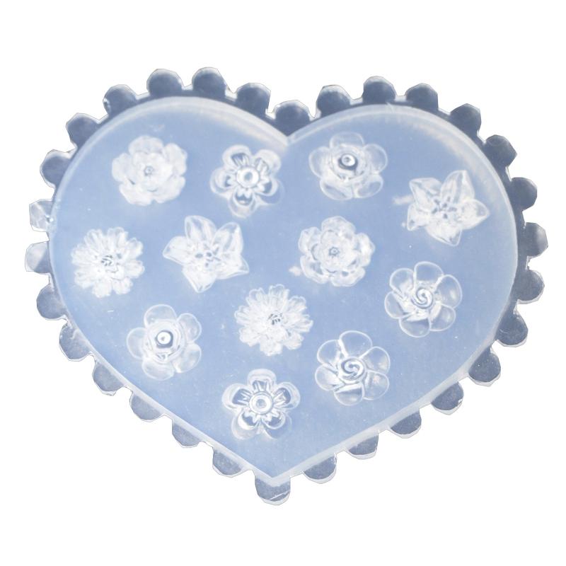 Silicone Carved Nail Stickers Nail Art Silicone Mold 3D Flower Star Nail Art Mold Flower Silicone Carved Mold Nail Decor