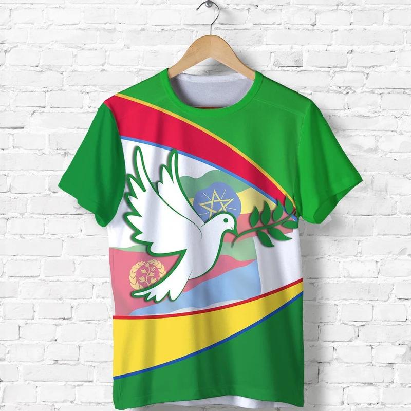 New Eritrea Football Jersey T Shirt Men's Sports Tees Eritrean Flag Graphic Oversized Tops Unisex Casual T-shirts Team Uniforms
