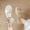 Sandals women's summer new temperament thick-soled waterproof table high heel one-word open-toed sandals women