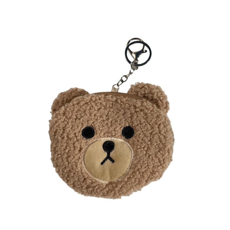 Adorable Plush Bear Coin Purse Soft Cashmere Change Pouch Cute Small Gift Wholesale