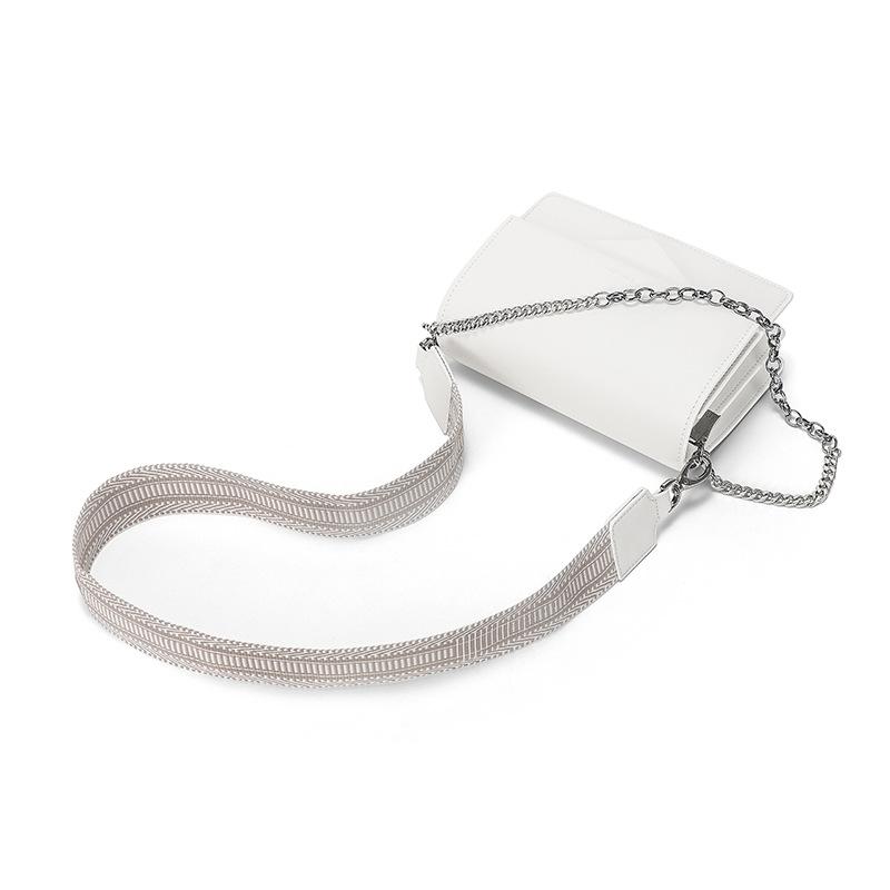 Small Square Bag Women's Simple Broadband Organ Bag Leather Envelope Bag Shoulder Messenger Chain Women's Bag Versatile Street Trend