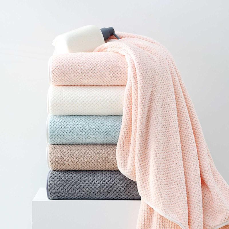 Adult Solid Color Bath Towel Soft Thick Absorbent Hotel Washcloth High Quality and Durable Skin Friendly Gray Beach Washrag