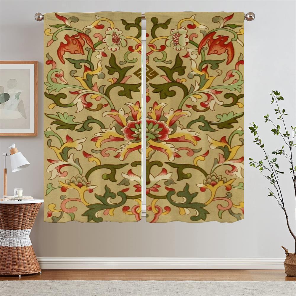 

Штори Мистецький візерунок Затемнюючі штори для спальні Розкішні штори для вітальні Салон 2 штуки Дім та декор Жалюзі Жалюзі W132xH241cmx2pcs-CL