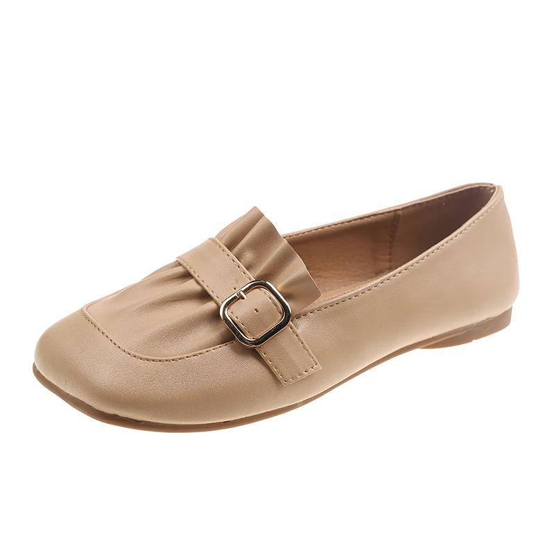 

Весенние новые женские туфли на плоской подошве с квадратным носком, модные легкие повседневные туфли без застежек для женщин, для офиса, для отдыха на природе, женские балетки 40 хаки
