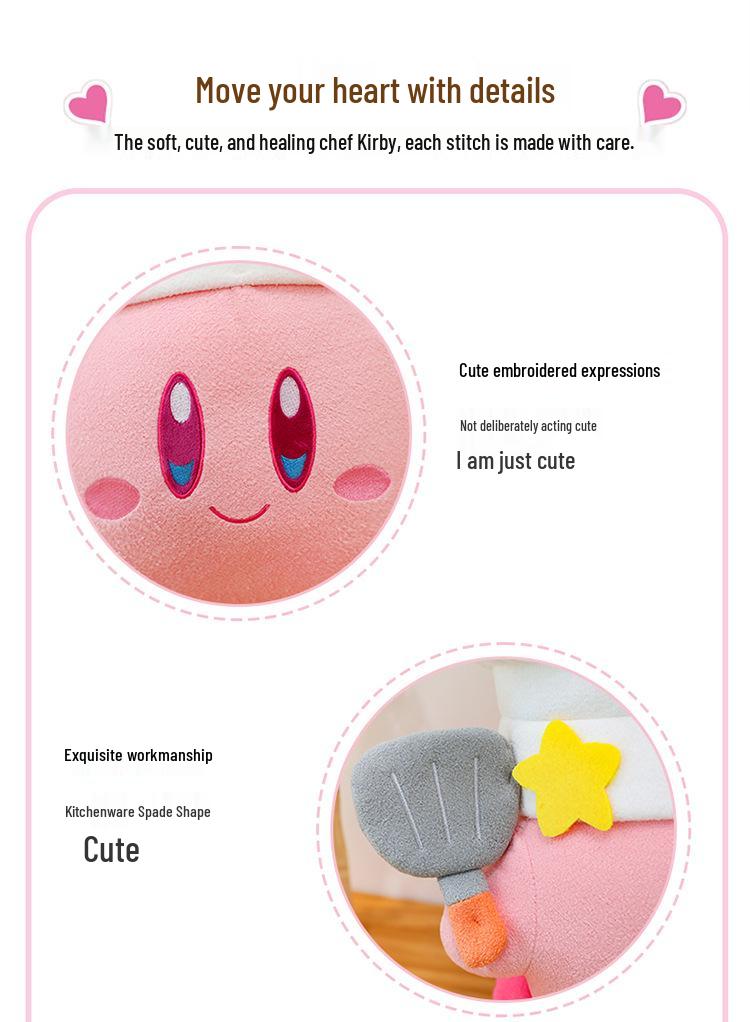 Adorable Kirby Chef Star Plush Toy - Perfect Sleeping Hug Pillow for Kids' Birthdays
