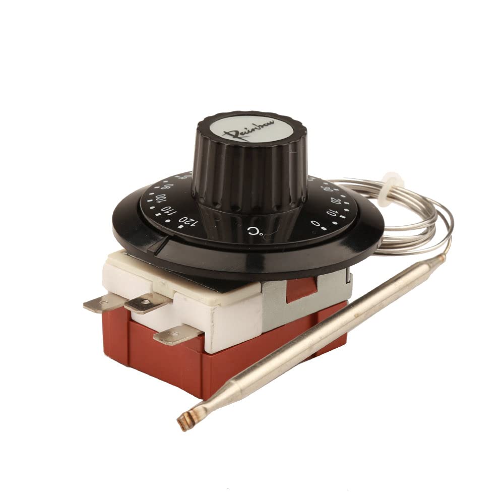 TS-120SB Korea Rainbow Capillary Thermostat 0-120 Celsius Degrees Adjustable Tempering Switch 3 Pin NC Temperature Controller