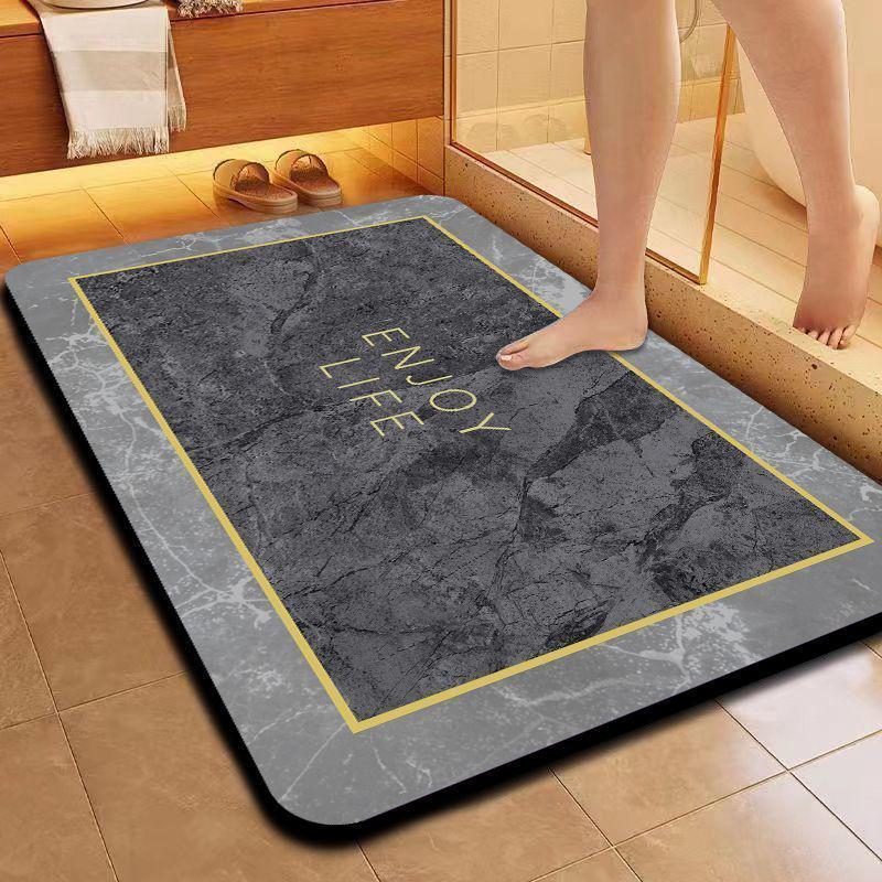 Nordic Style Diatomaceous Earth Non-Slip Absorbent Bathroom Mat - Dirt-Resistant Foot Pad for Toilet Entrance