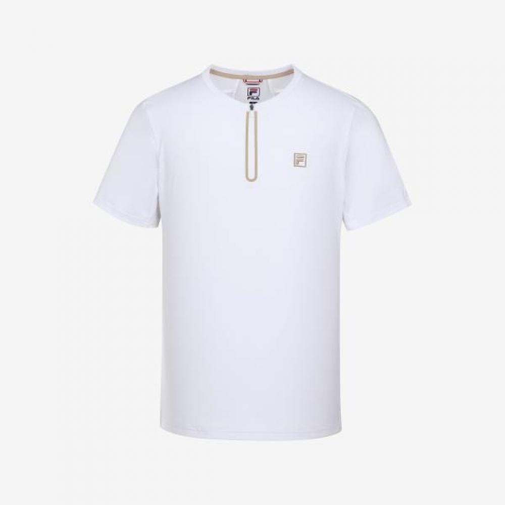 Мужская футболка-поло Fila Topplayer с воротником-хенли WHITE/095