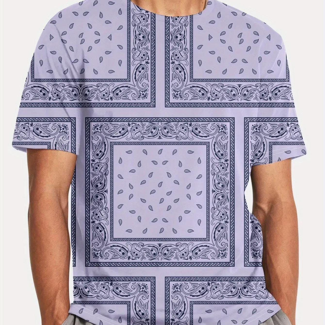 

Men s 3D Digital Print Short Sleeve Shirt, Skin-friendly, Casual Comfortable Summer T-Shirt For Daily Wear And Outdoor Sports 6XL