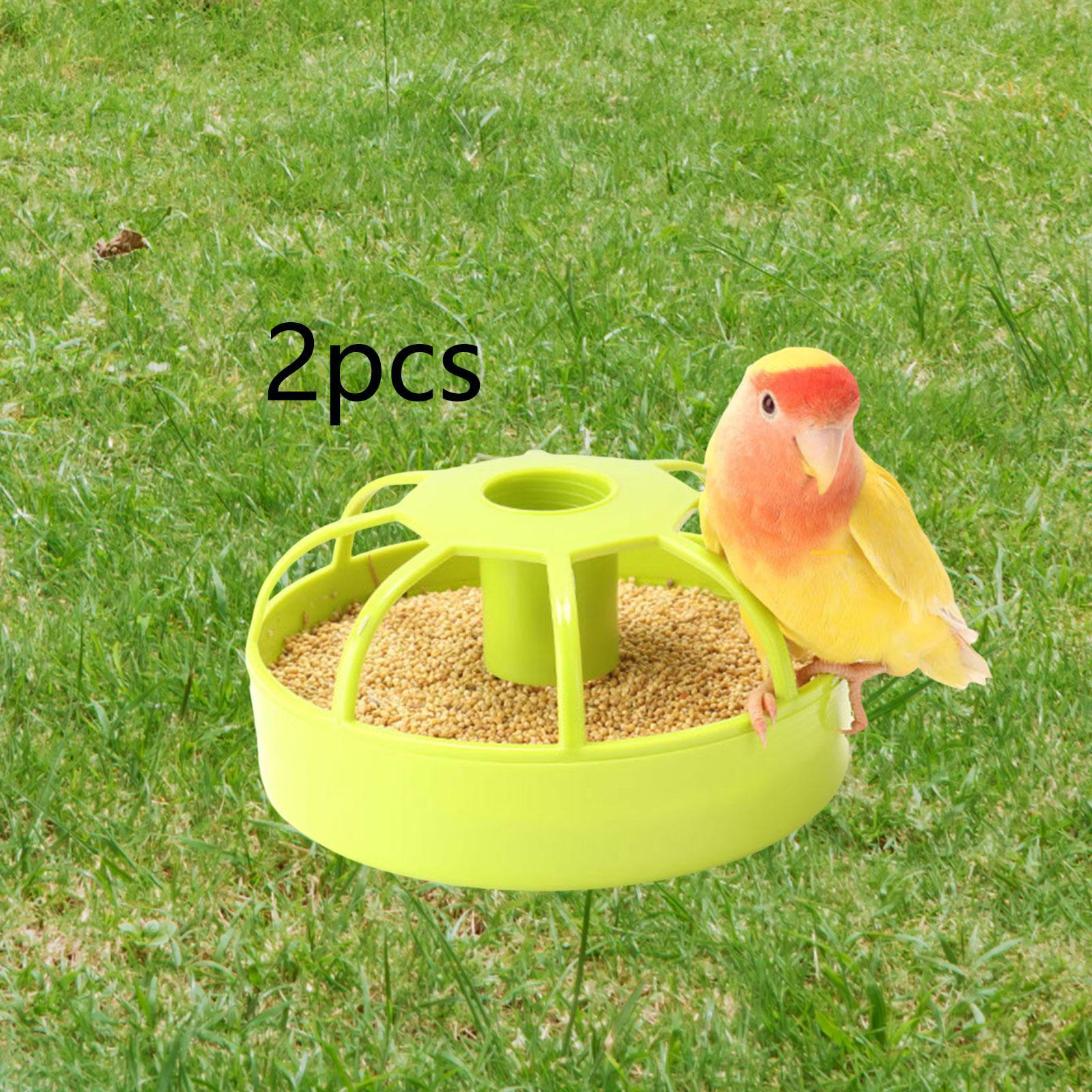 

2Pcs Bird Feeder Waterers Container Splashproof Washable Food Bowl Sturdy for Parrots and Budgies