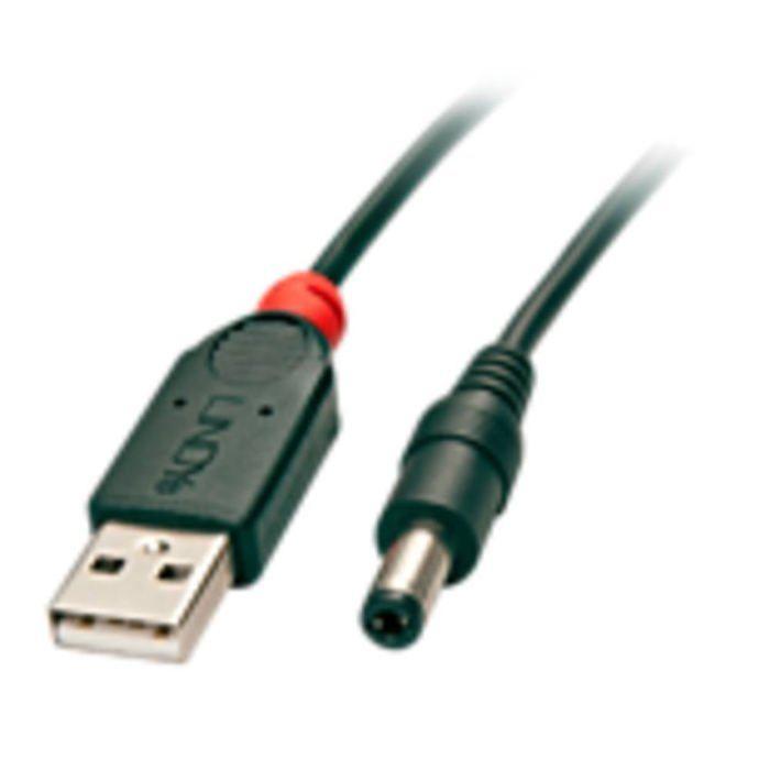 Adaptateur d'alimentation USB A mâle - LINDY - DC 5,5/2,1 mâle - 5 volts - Noir - 1 pièce