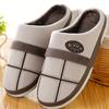 House Slippers For Men Soft Fuzzy Lined Checkered Winter Lightweight Cozy Memory Foam Anti-skid Home Shoes Plus Size