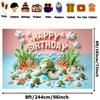 2D "Happy Birthday" Ocean Turtle Tapestry, Underwater Party Background