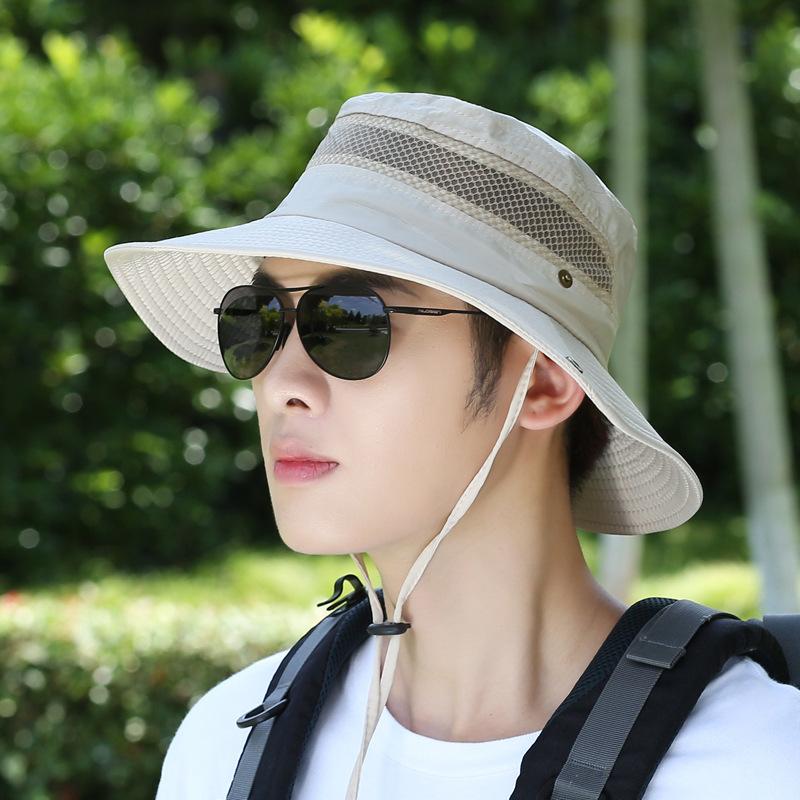 Hat men's summer tide cycling sun hat mountaineering big edge sun hat travel bucket hat beach sun hat