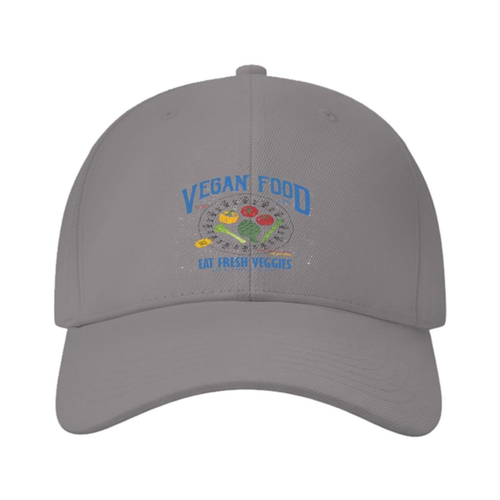 Vegan Food Eat Fresh Veggies Graphic Baseball Cap Casual Cotton Adjustable Hat for Adult