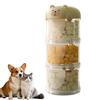Draagbare Voedselcontainer voor Katten en Honden met Deksel Luchtdichte Reishouder voor Honden- en Kattensnoepjes Bevat 3 Opbergbakjes voor Honden- en Kattensnoepjes Reizen Buitenwandelen