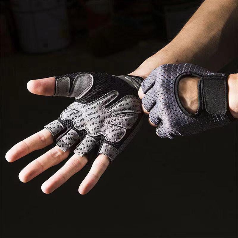 Men's & Women's Anti-Slip Fingerless Fitness Gloves - Wrist Support, Lightweight Summer Design for Cycling and Training