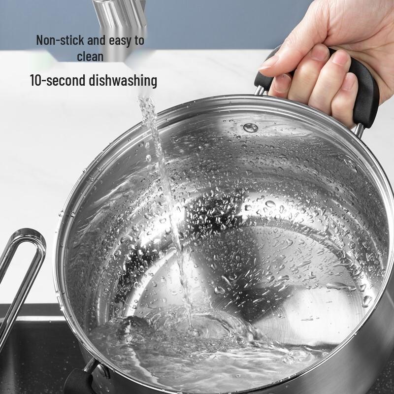 COOKER KING 304 Stainless Steel Soup Pot with Steamer Insert, 22cm