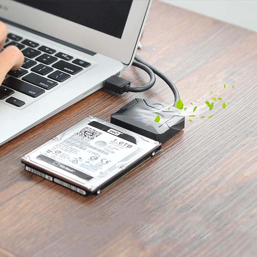 Ugreen USB 3.0 to SATA Adapter for HDD & SSD - High-Speed Black (CR108)