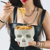 Halloween Skull Candy Bowl Gothic Ceramic Portable Skeleton Head Bowl Halloween Home Bar Decor Dining