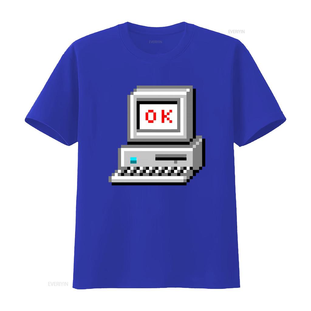 Retro Computer OK Print T Shirt Vintage Style for Radiohead Fans vintage Washed Breathable designer clothes streetwear