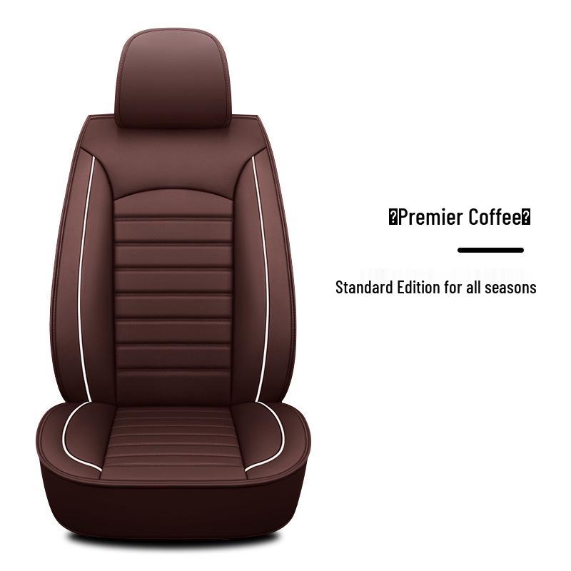Leather Four-Season Car Seat Cushion for Sedan - Winter Ready, Full Surround Cover for Single Seat
