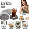Thickened Drink Coasters Round Woven Water Absorbent Coaster Cup Pads Placemats Home Cooking
