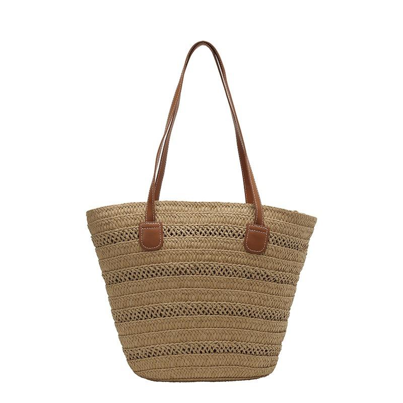 New shoulder woven bag women's commuter tote bag large-capacity vacation beach bag women's bag