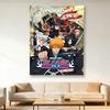 Lucky Star Anime Tapestry Flat Print Wall Art Hanging Indoor Outdoor Decor for Study Bedroom Dorm Porch Trendy Cartoon Room