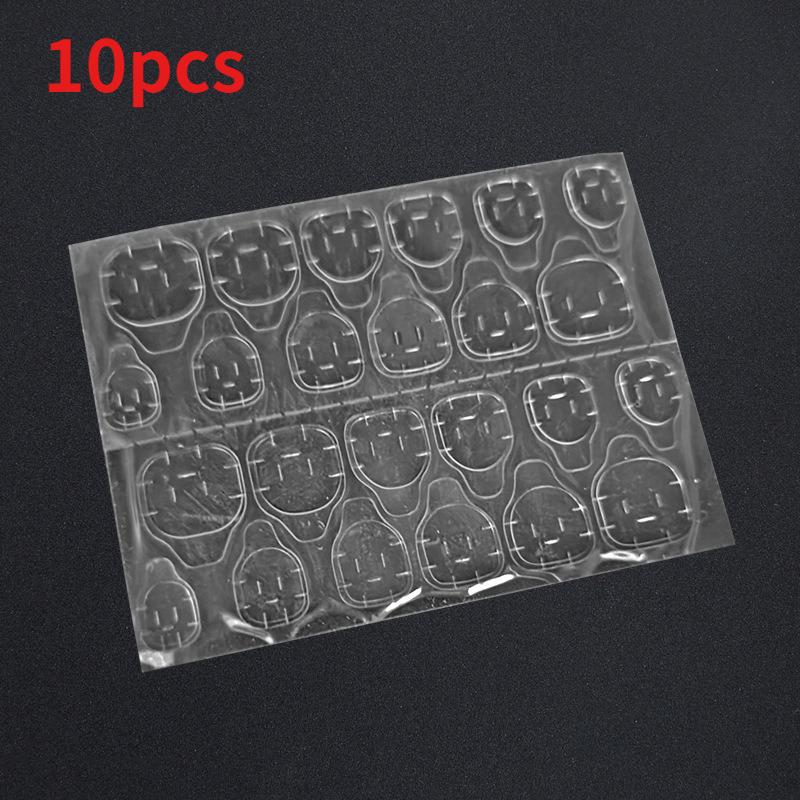 Jelly Glue Nail Sticker for Wearing Nails Double-sided High Adhesive Waterproof Removable Seamless Transparent Nail Patch