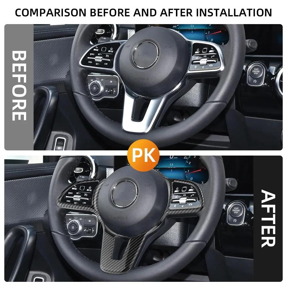 For Mercedes Benz W177 W247 W205 W213 C118 W118 A B C E G CLA GLB Class Steering Wheel Panel Cover Trim Sticker Car Accessories