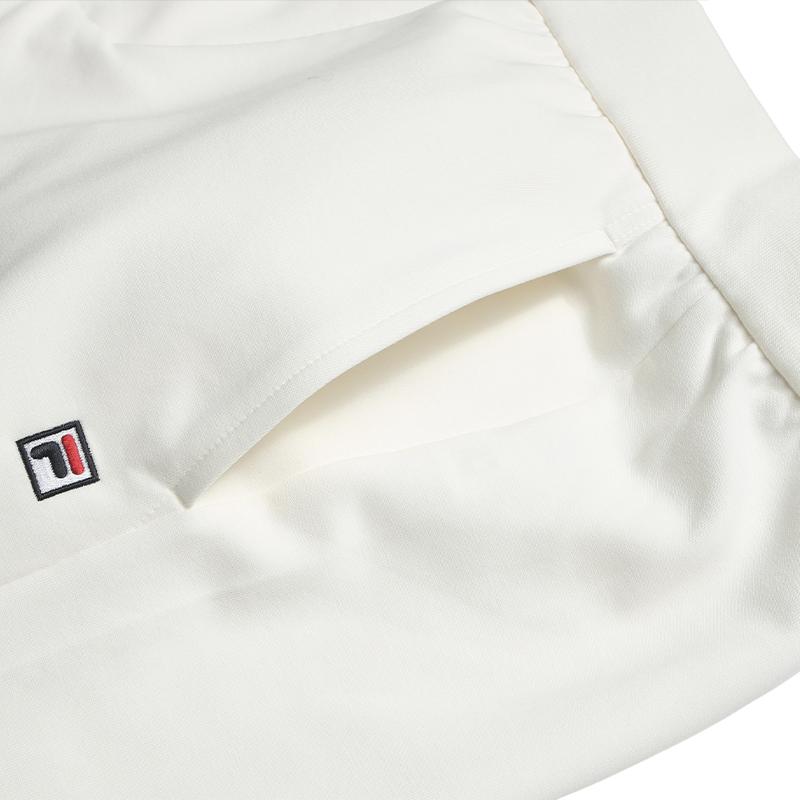 FILA White Fashion Simple Classic Retro Casual Versatile Comfortable Wide Leg Knitted Sports Pants Women bottoms Cloud-Mushroom-White F51W623601FWT